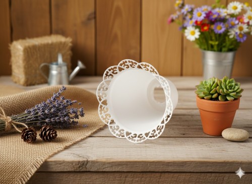 aranżacja Osłonka na świecę – biały klosz ochronny