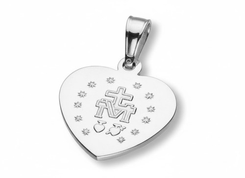 Medalik srebrny – Serce Matki Bożej Niepokalanej - rewers