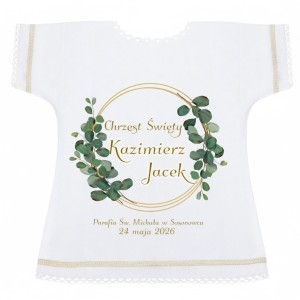Szatka na chrzest EUKALIPTUS - Pamiątka Chrztu Świętego