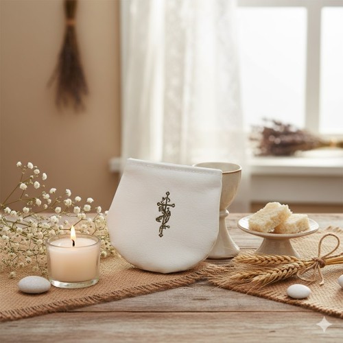 Etui na różaniec - skórkowe białe