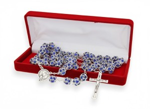 Różaniec Preciosa Crystal Szafir– połyskujący, ekskluzywny