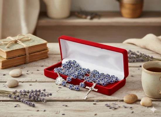 Różaniec Preciosa Crystal Szafir– połyskujący, ekskluzywny