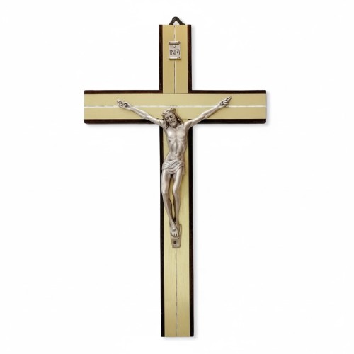 Krzyż drewniany ze złotą inkrustacją – elegancki, klasyczny