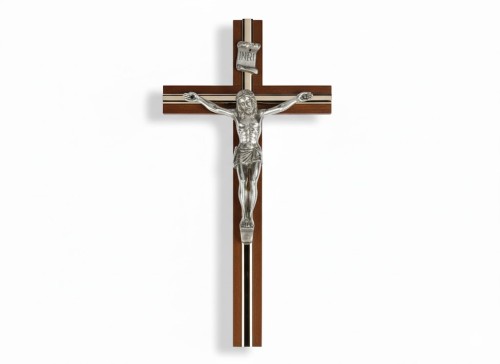 Krzyż drewniany na ścianę, klasyczny - Brązowe Drewno