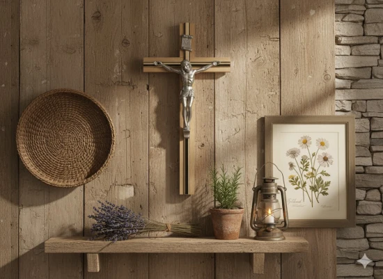 Krzyż drewniany na ścianę, klasyczny - Drewno Naturalne
