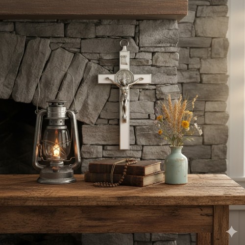 Krzyż Benedyktyński - 20cm (biały)