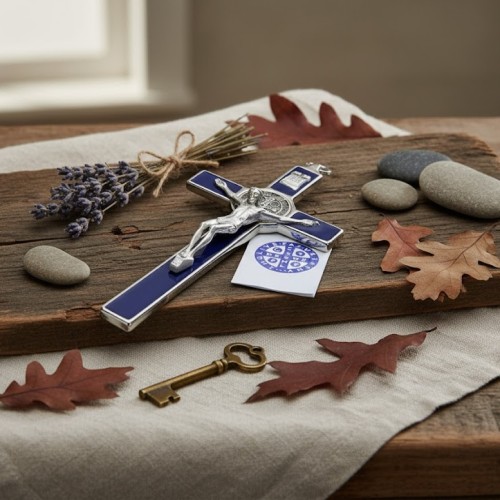 Krzyż Benedyktyński w stylu rustykalnym