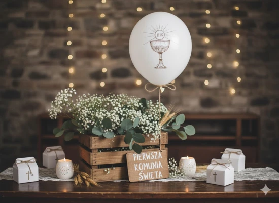 Balon dekoracyjne Komunia Święta 30 cm
