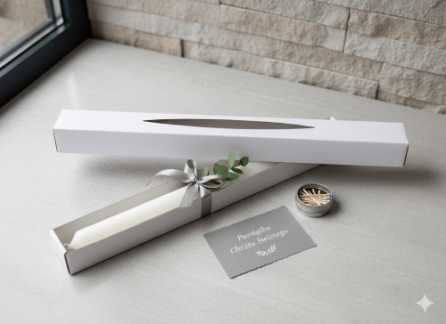 Zapakuj świecę lub zestaw w kartonowe pudełeczko w przykładowej aranżacji