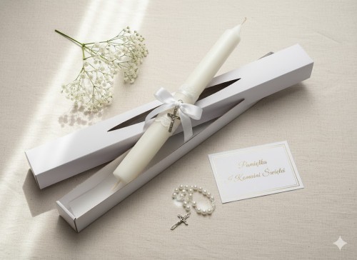 Zapakuj świecę lub zestaw w kartonowe pudełeczko w przykładowej aranżacji