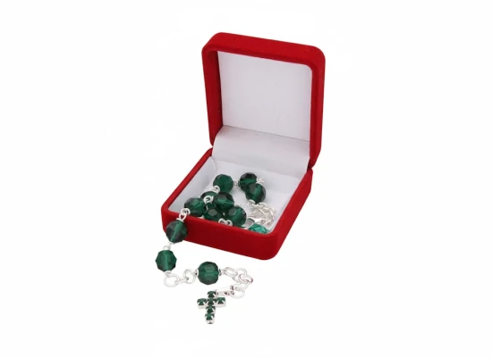 Różaniec kryształkowy EMERALD Preciosa – 10-tka na rękę