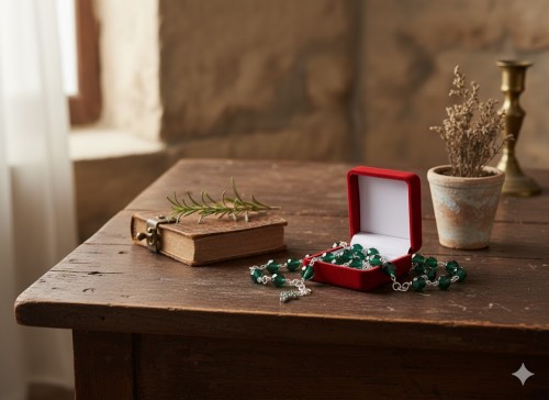 Różaniec kryształkowy EMERALD Preciosa – 10-tka na rękę