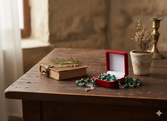 Różaniec kryształkowy EMERALD Preciosa – 10-tka na rękę