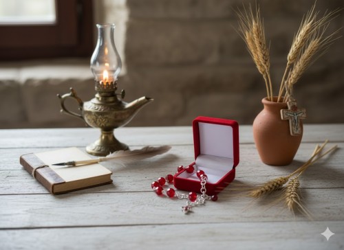 Różaniec kryształkowy CZERWONY Preciosa – 10-tka na rękę