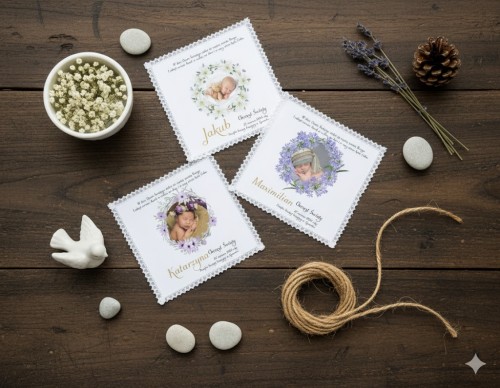 Szatka na Chrzest ZE ZDJĘCIEM