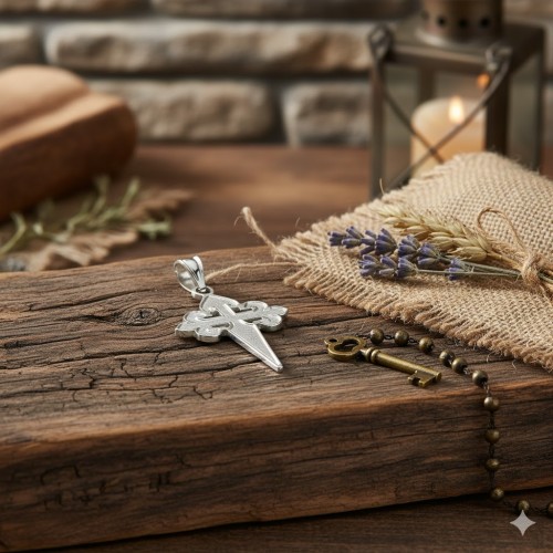 Krzyżyk srebrny Świętego Jakuba – próba 925, 1,5 g