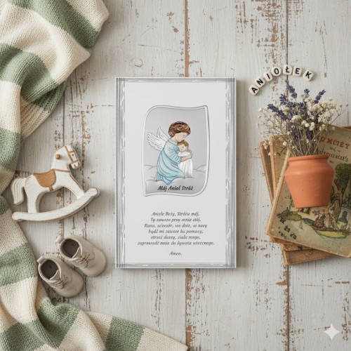 Obrazek srebrny -Twój Anioł Stróż