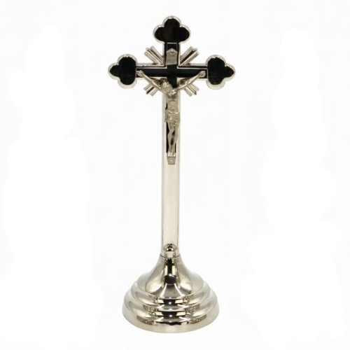 Krzyż stojący srebrny tradycyjny - 19cm