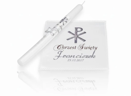 Zestaw do Chrztu z medalikiem i monogramem Chrystusa XP