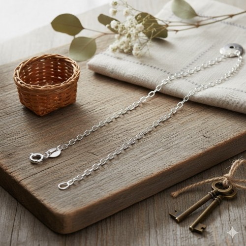 Łańcuszek srebrny 925 Rolo diamentowany