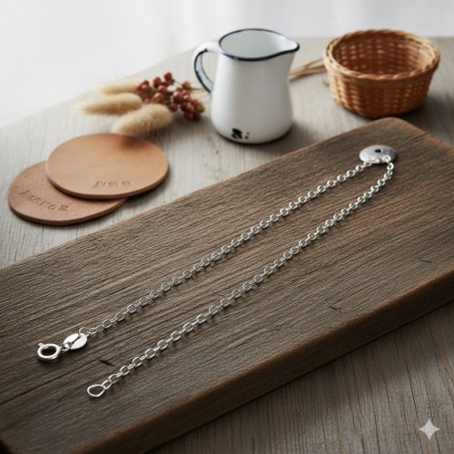 Łańcuszek srebrny 925 Rolo diamentowany