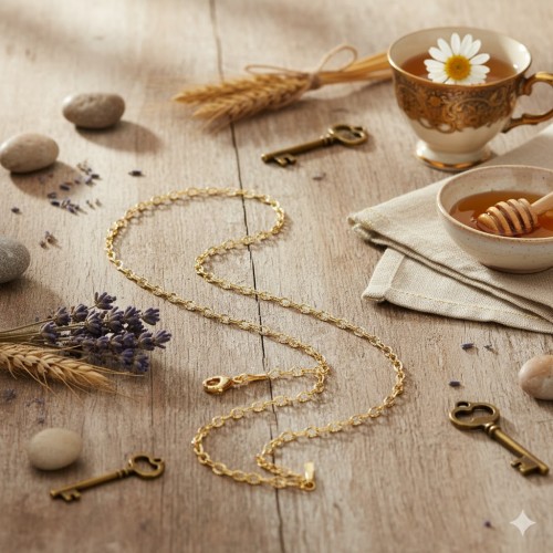 Srebrny pozłacany łańcuszek Dropstar ozdobny, pr 925 - ~2,5 mm