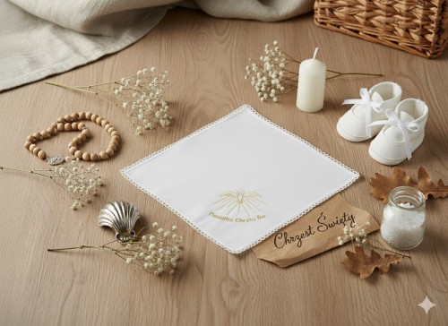 Szatka z wykończeniem złotym