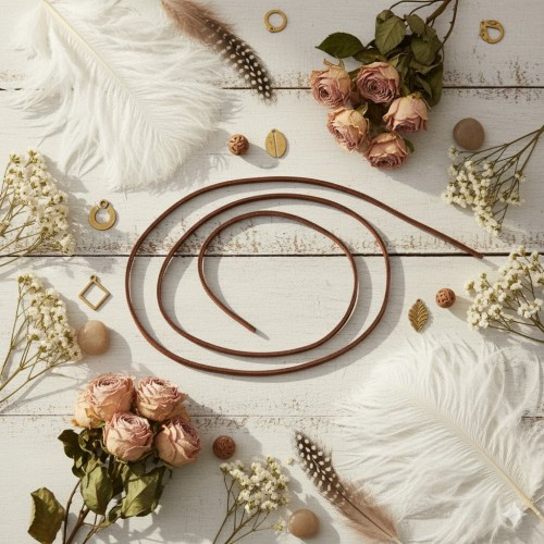 Rzemyk brązowy – do medalika lub krzyżyka, ok. 80 cm