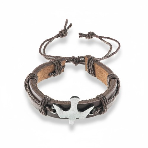 Stylowa bransoletka z naturalnej skóry z Duchem Świętym