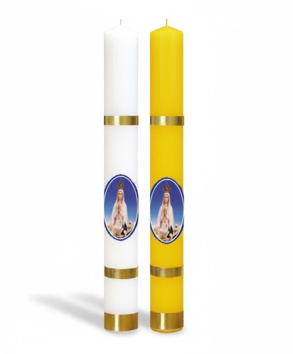 Świeca gromniczna Matka Boska Fatimska – 30 cm