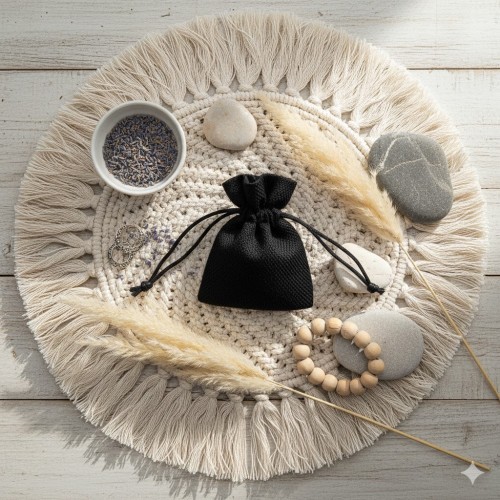 Etui jutowe 8×10 cm czarne – naturalne opakowanie prezentowe