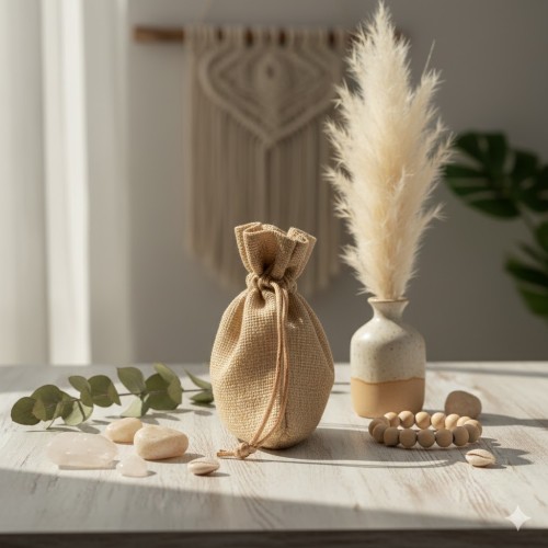 Etui jutowe 8×10 cm ecru – naturalne opakowanie prezentowe