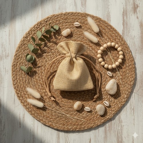 Etui jutowe 8×10 cm ecru – naturalne opakowanie prezentowe