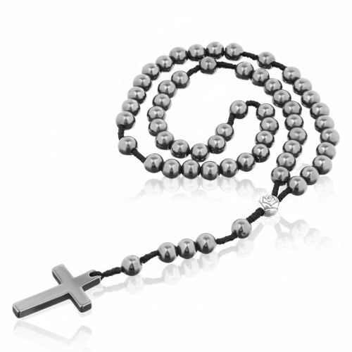 Różaniec z kamienia naturalnego – Hematyt