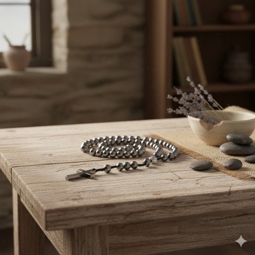 Różaniec z kamienia naturalnego – Hematyt