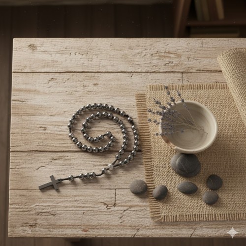 Różaniec z kamienia naturalnego – Hematyt