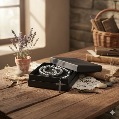 Różaniec z kamienia naturalnego – Hematyt