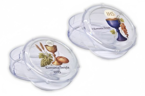 Pudełko na różaniec z imieniem IHS Komunia