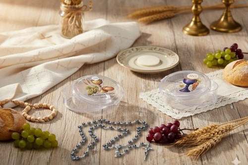 Pudełko na różaniec z imieniem IHS Komunia