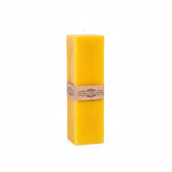 Świeca woskowa kostka 18,5 cm – naturalny wosk pszczeli