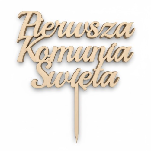 Topper dekoracyjny „Komunia Święta” – dekoracja drewniana