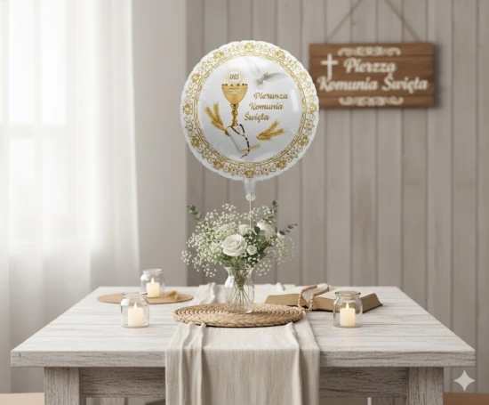 Balon foliowy „Pierwsza Komunia Święta” 36 cm