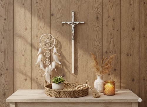 Krzyż metalowy w kolorze srebrnym – nikiel