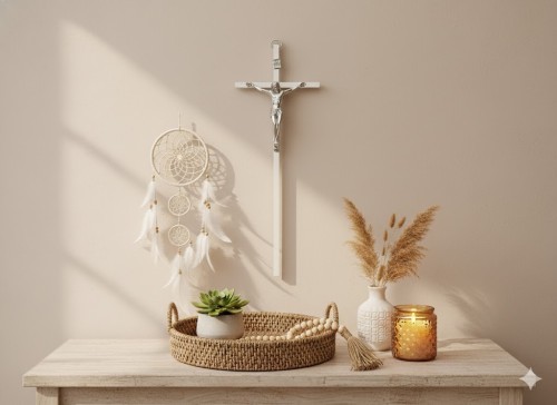 Krzyż metalowy w kolorze srebrnym – nikiel