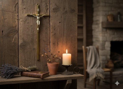 Krzyż metalowy w kolorze złotym – nikiel