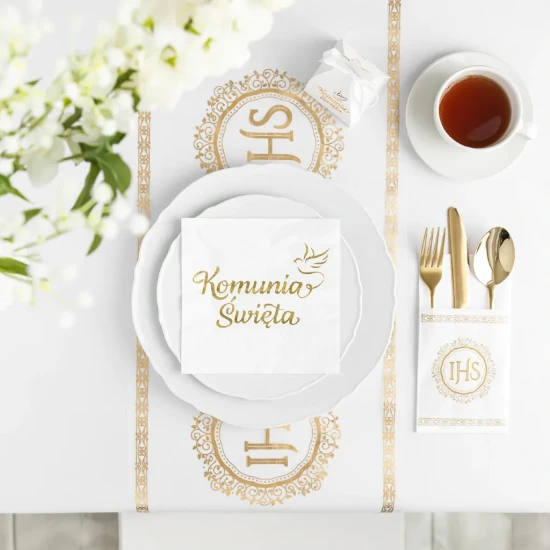 Bieżnik Komunia Święta 5m x 30 cm - dekoracja IHS