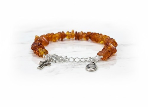 Bransoletka z bursztynu naturalnego, bałtyckiego