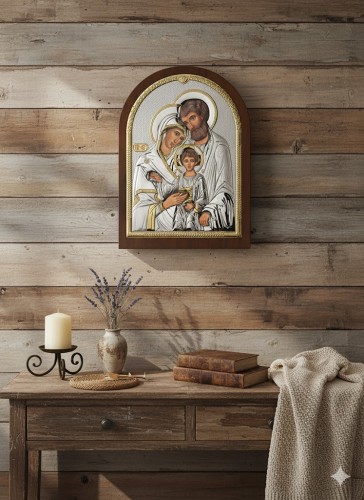 Obrazek srebrny IKONA Święta Rodzina [rozmiar do wyboru]