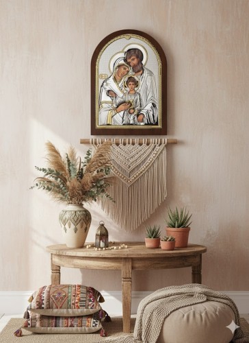 Obrazek srebrny IKONA Święta Rodzina [rozmiar do wyboru]