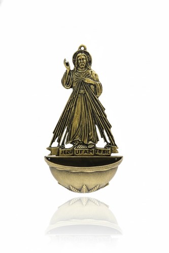 Kropielnica domowa metalowa – Jezu, ufam Tobie
